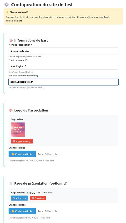 Configuration visuelle